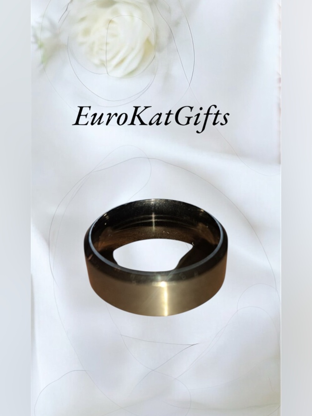 NEW Men's Black Ceramic Wedding Band Ring NWT